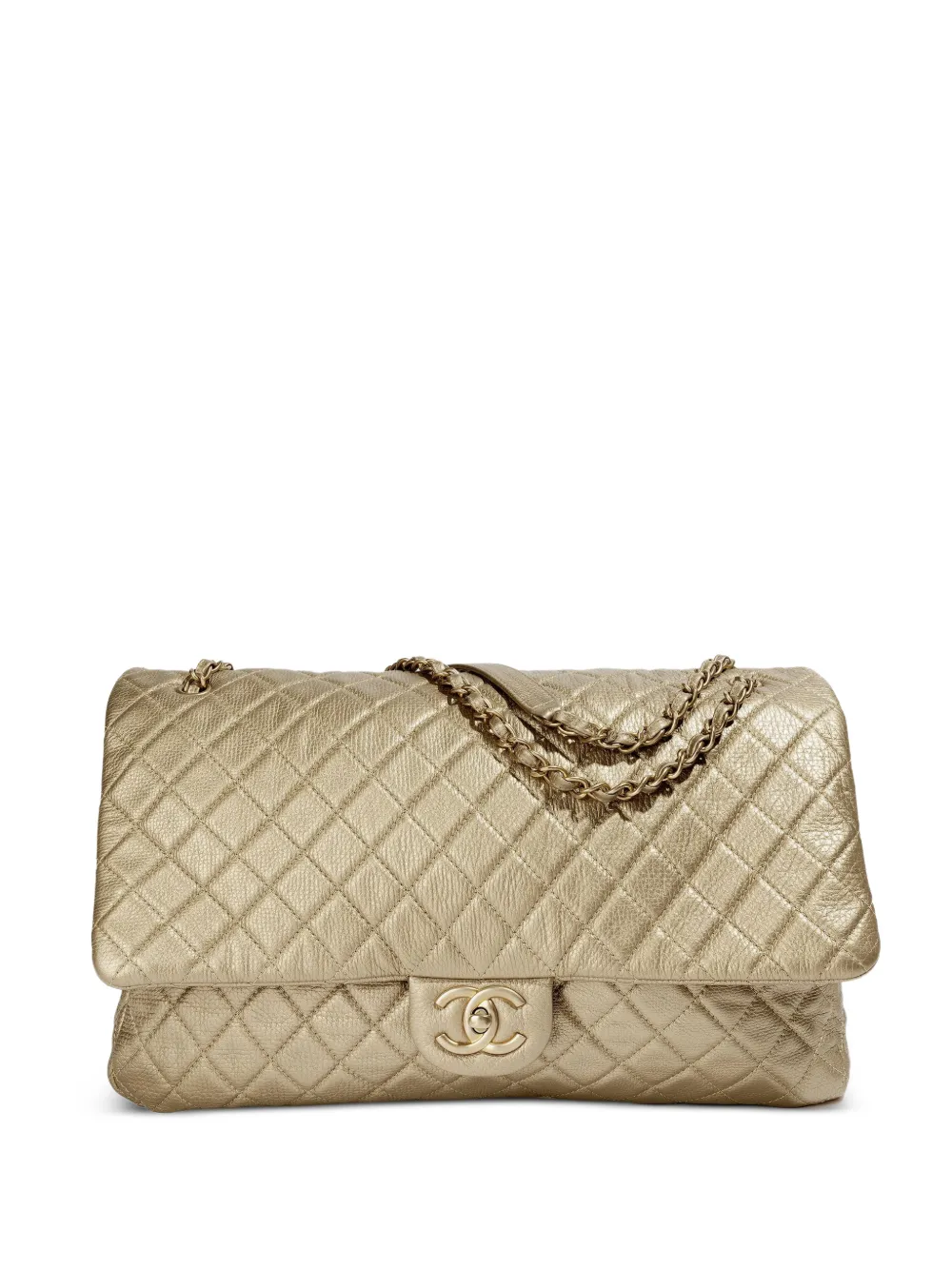 CHANEL Pre-Owned XXL Airline Travel quilted shoulder bag - Gold