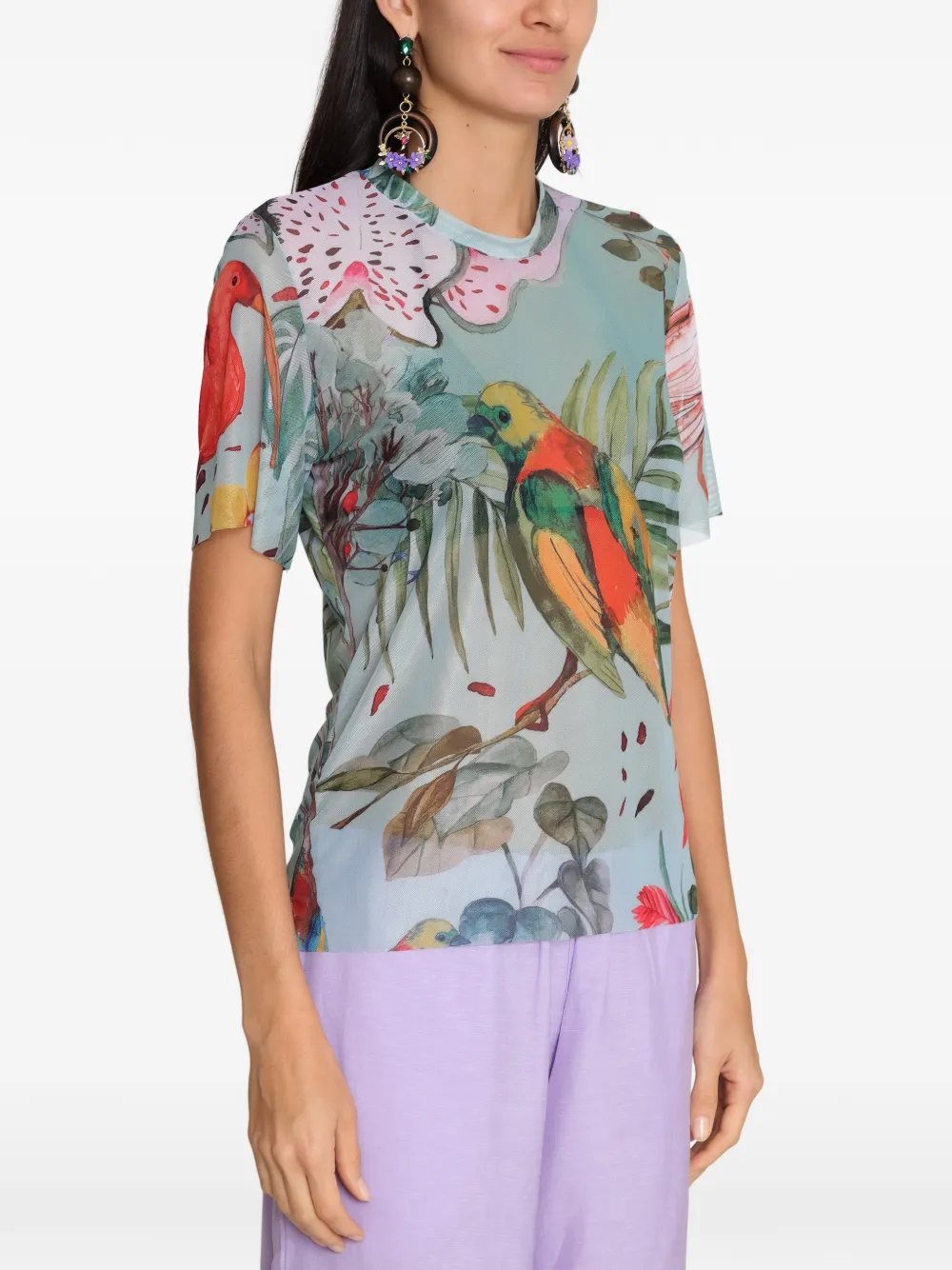 Amir Slama x Avatim T-shirt met tropische print Groen