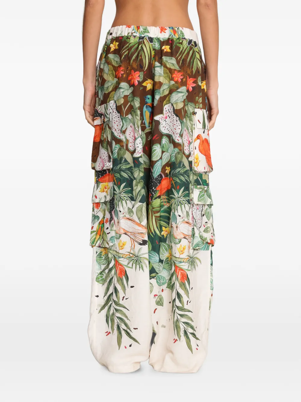 Amir Slama x Avatim cargo broek met bloemenprint Beige