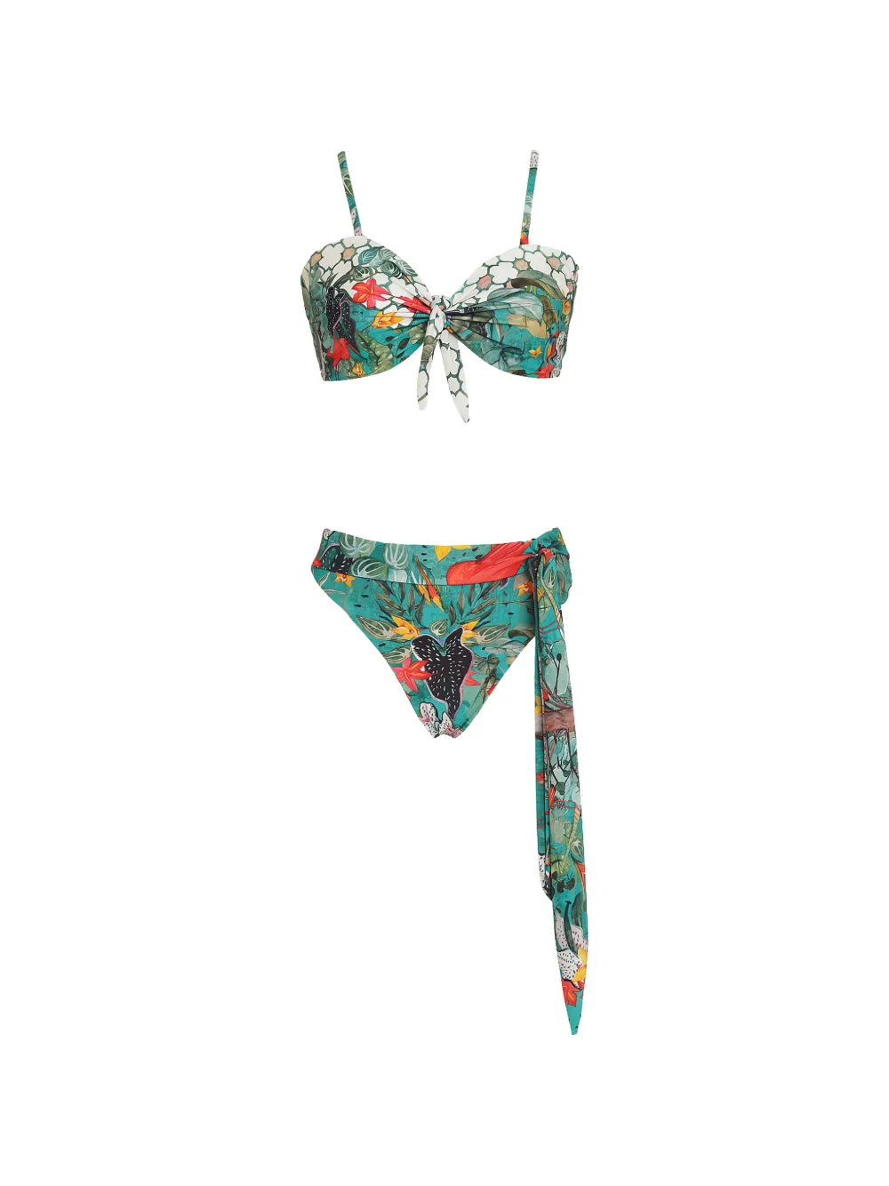 Amir Slama Bikini a fiori - Verde