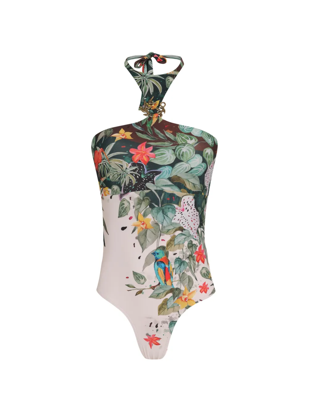 Amir Slama Costume intero a fiori - Toni neutri