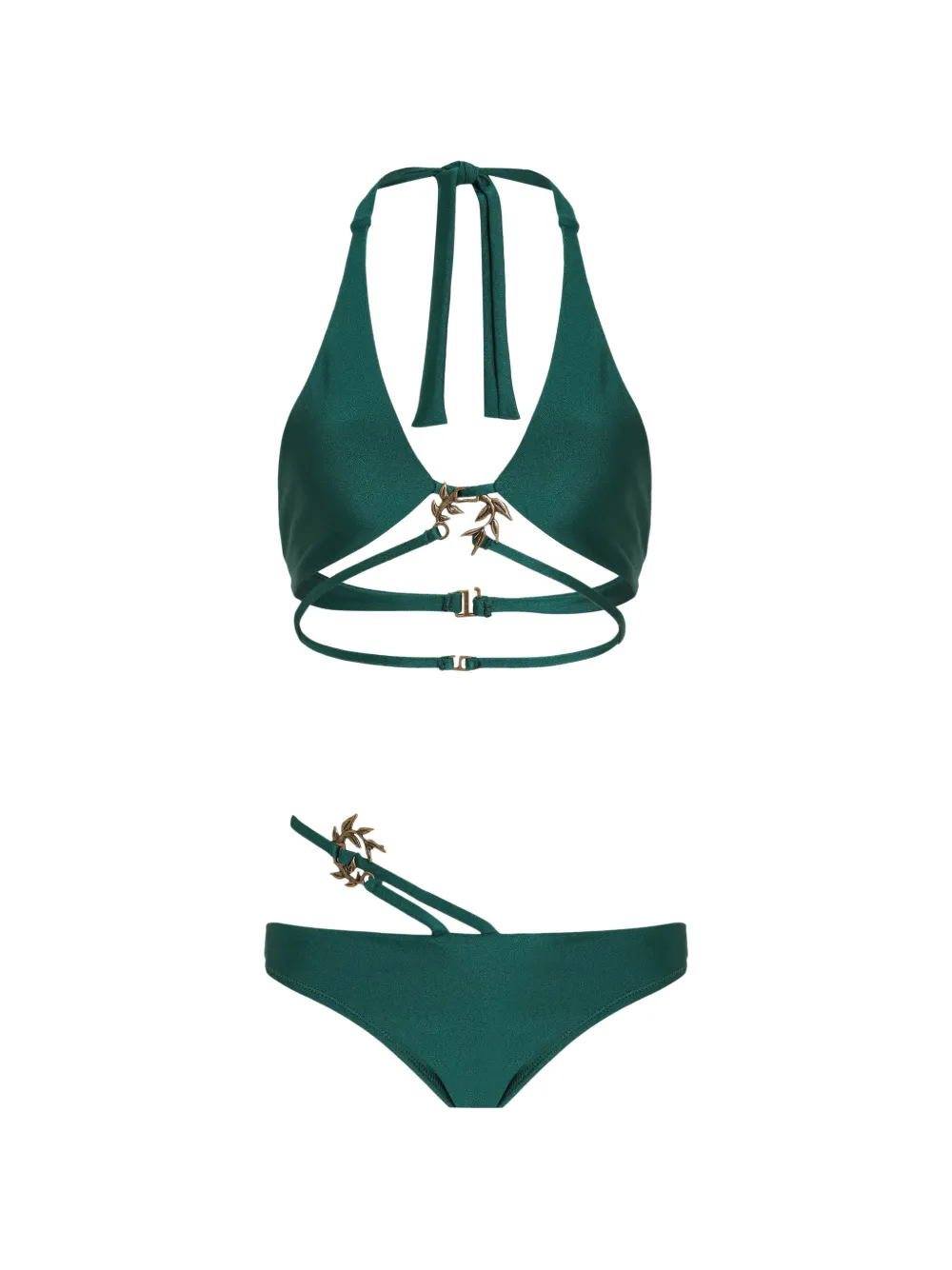 Amir Slama Bikini con scollo all'americana - Verde