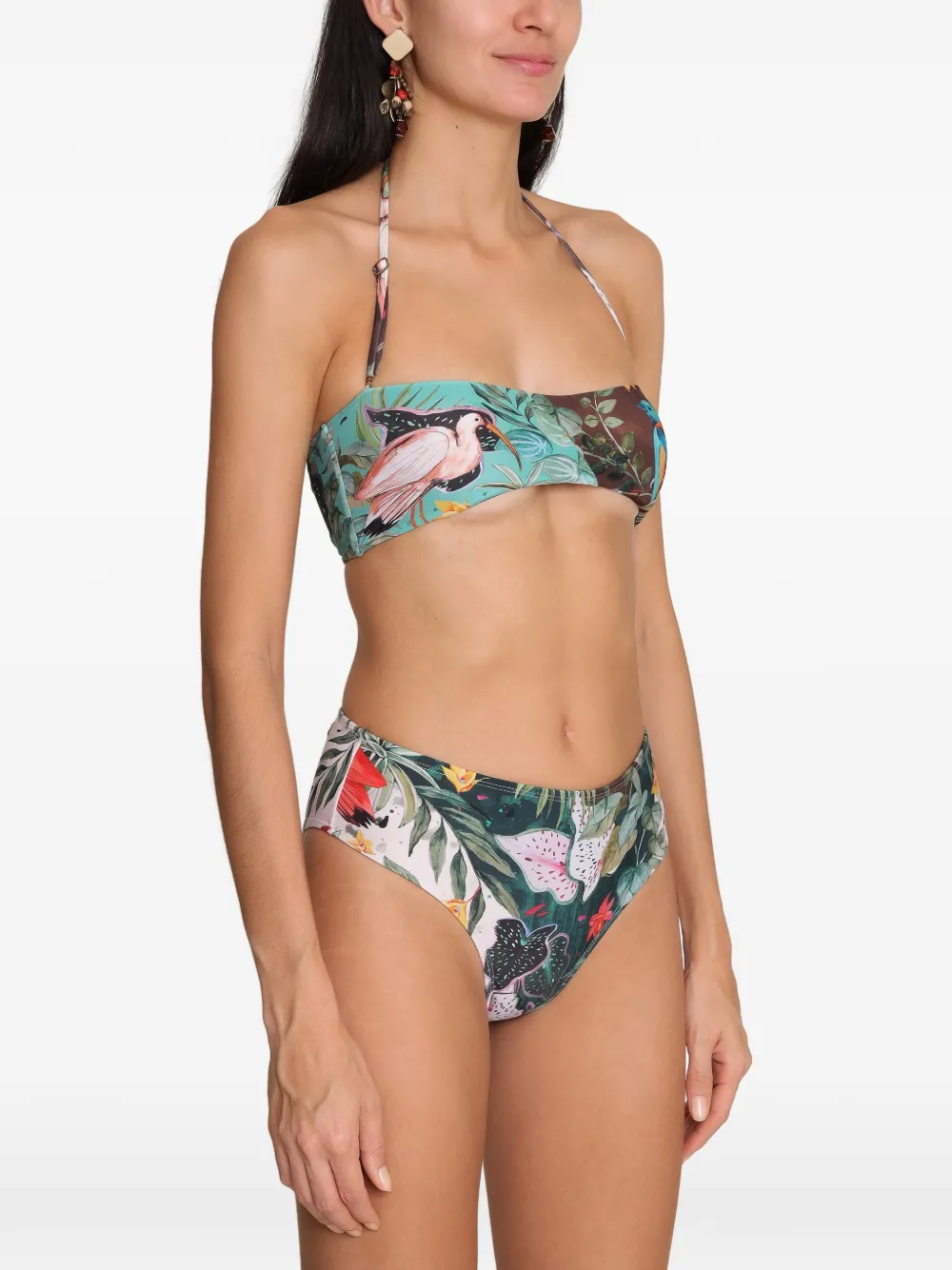 Amir Slama x Avatim bandeau bikini met bloemenprint Groen
