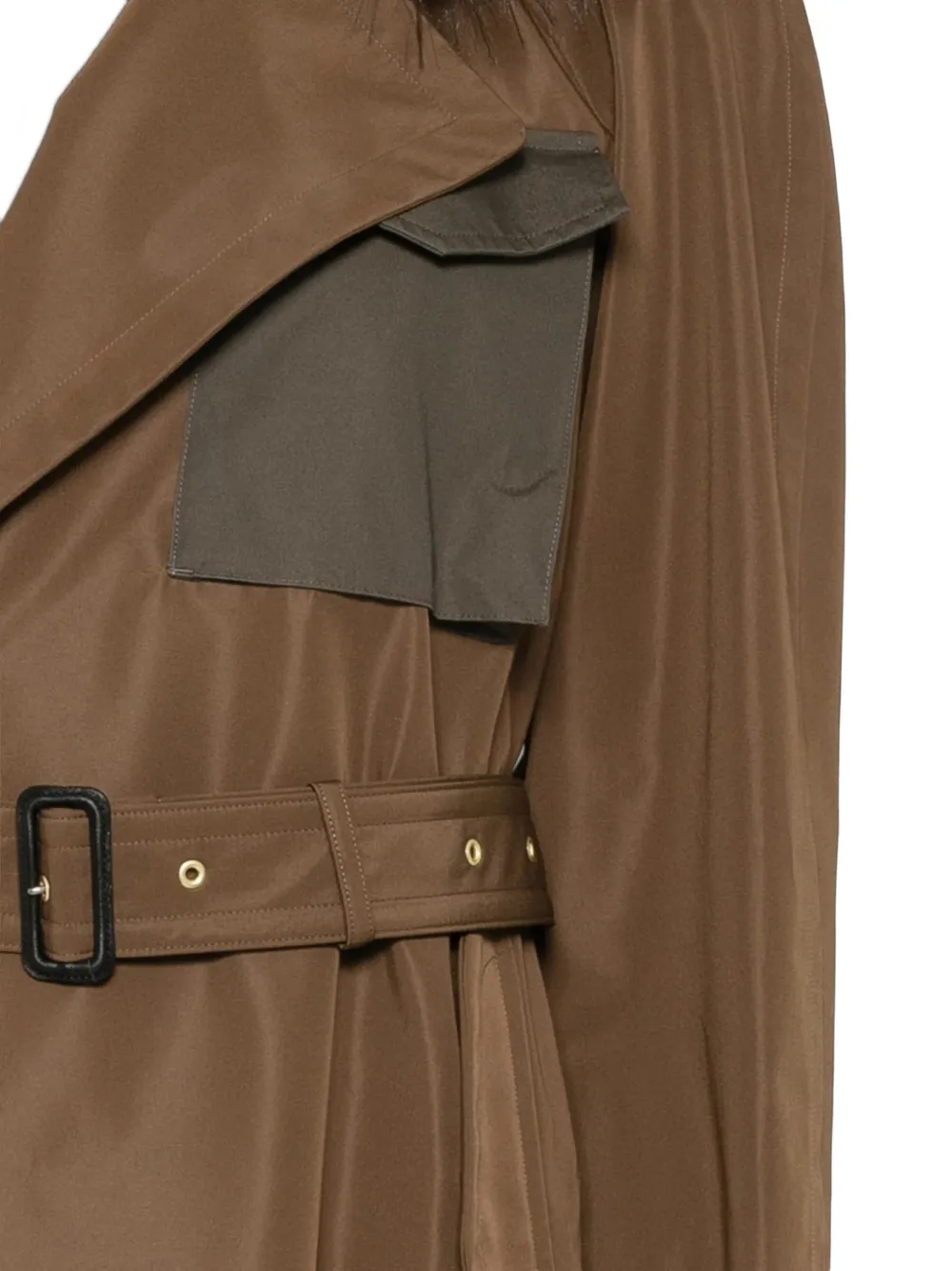sacai Jas met colourblocking en afwerking van imitatiebont Bruin