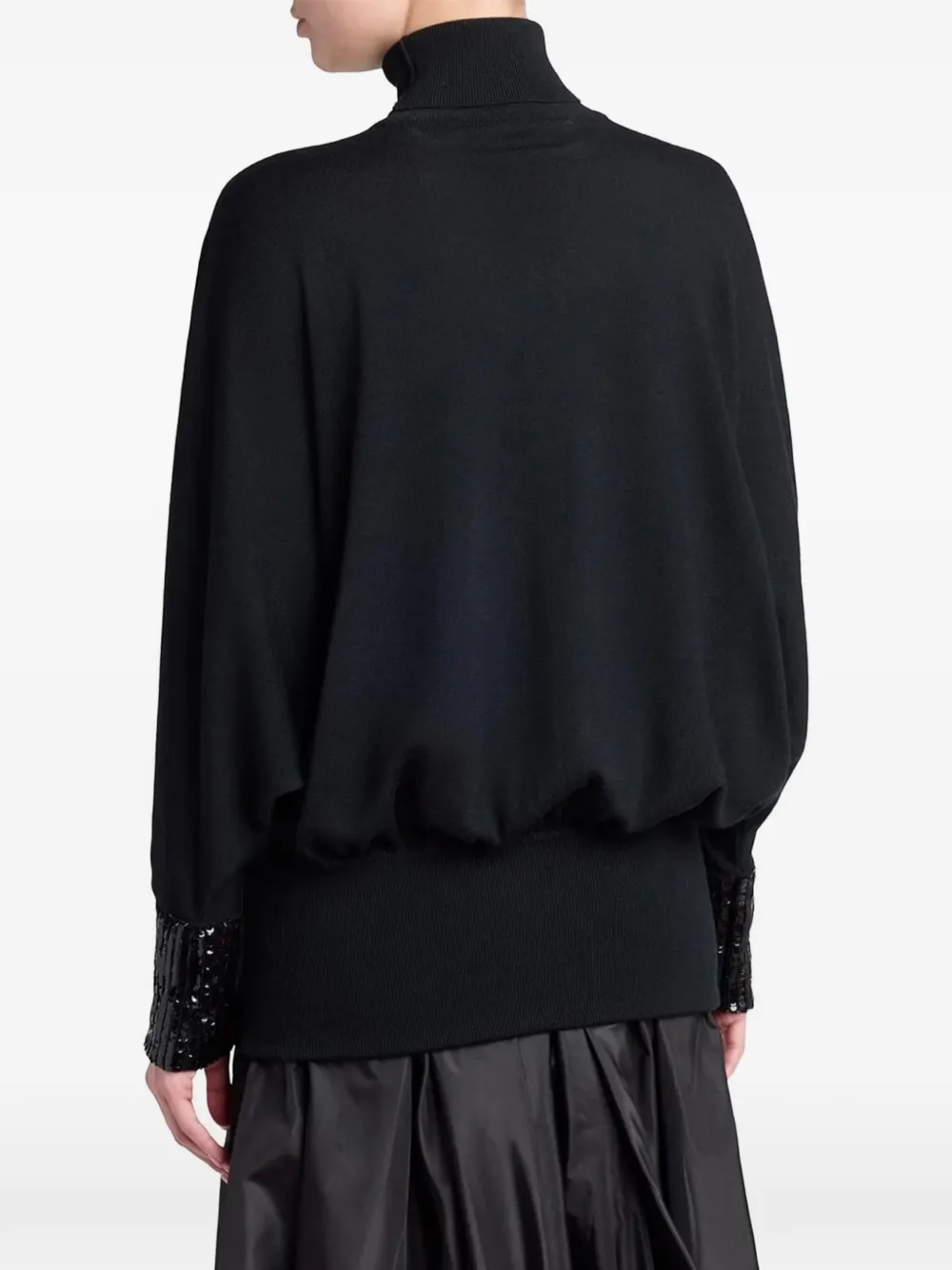 Valentino Garavani sequin-embellished roll-neck sweater Zwart