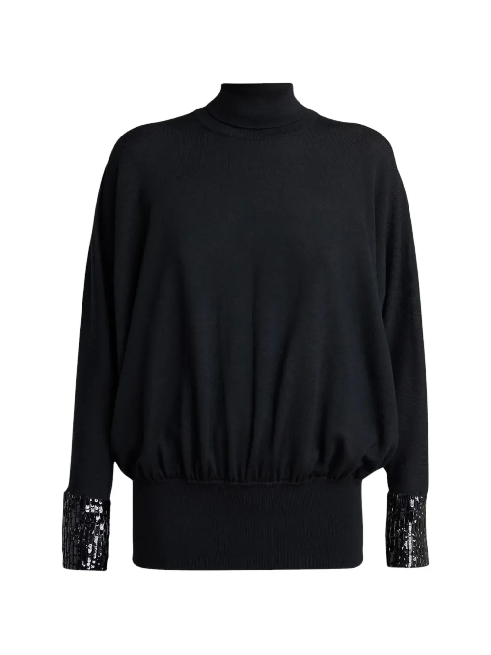 Valentino Garavani sequin-embellished roll-neck sweater Zwart