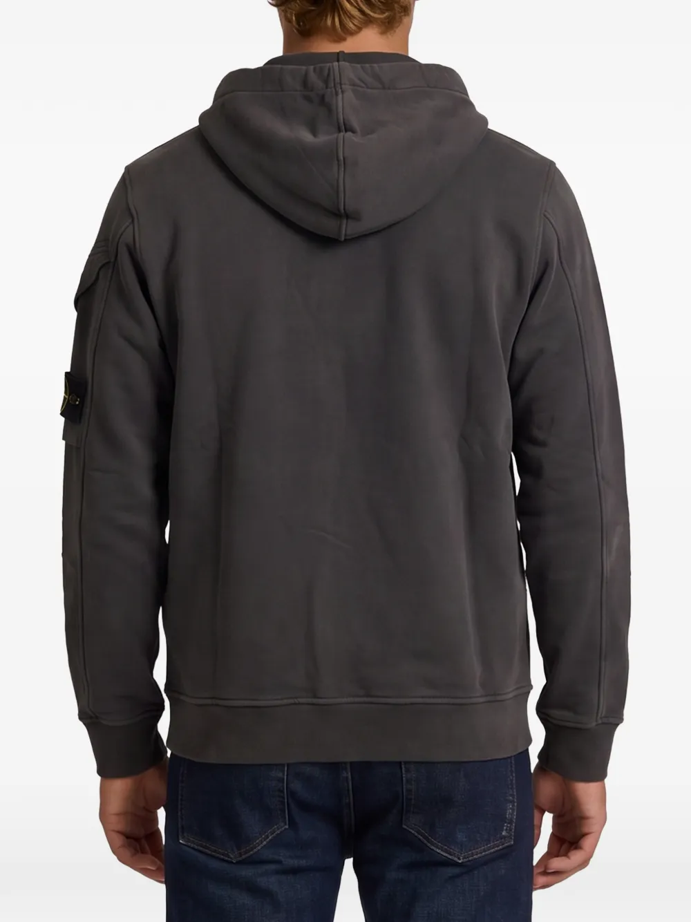 Stone Island 6100016 geborstelde biologisch katoenen fleece sweater Grijs