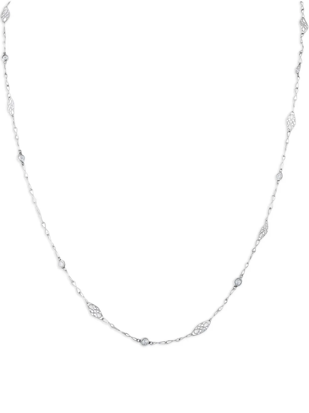 LB Exclusive diamond filigree station necklace - Argento