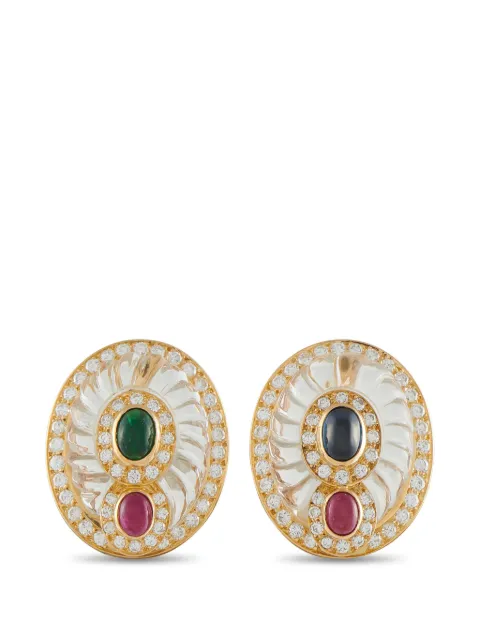 Boucheron Pre-Owned pendientes de clip con diamantes y cristales de roca