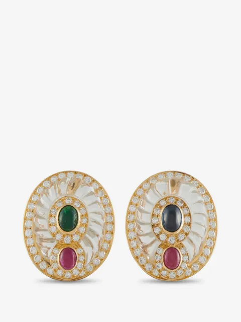 Boucheron Pre-Owned diamond and rock crystal clip-on earrings