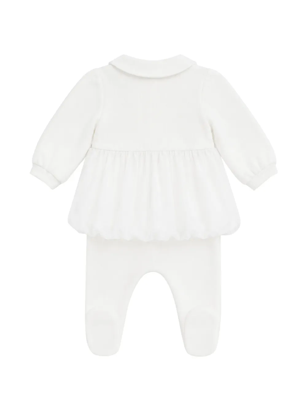Elisabetta Franchi La Mia Bambina Romper met ruches en logoplakkaat Wit