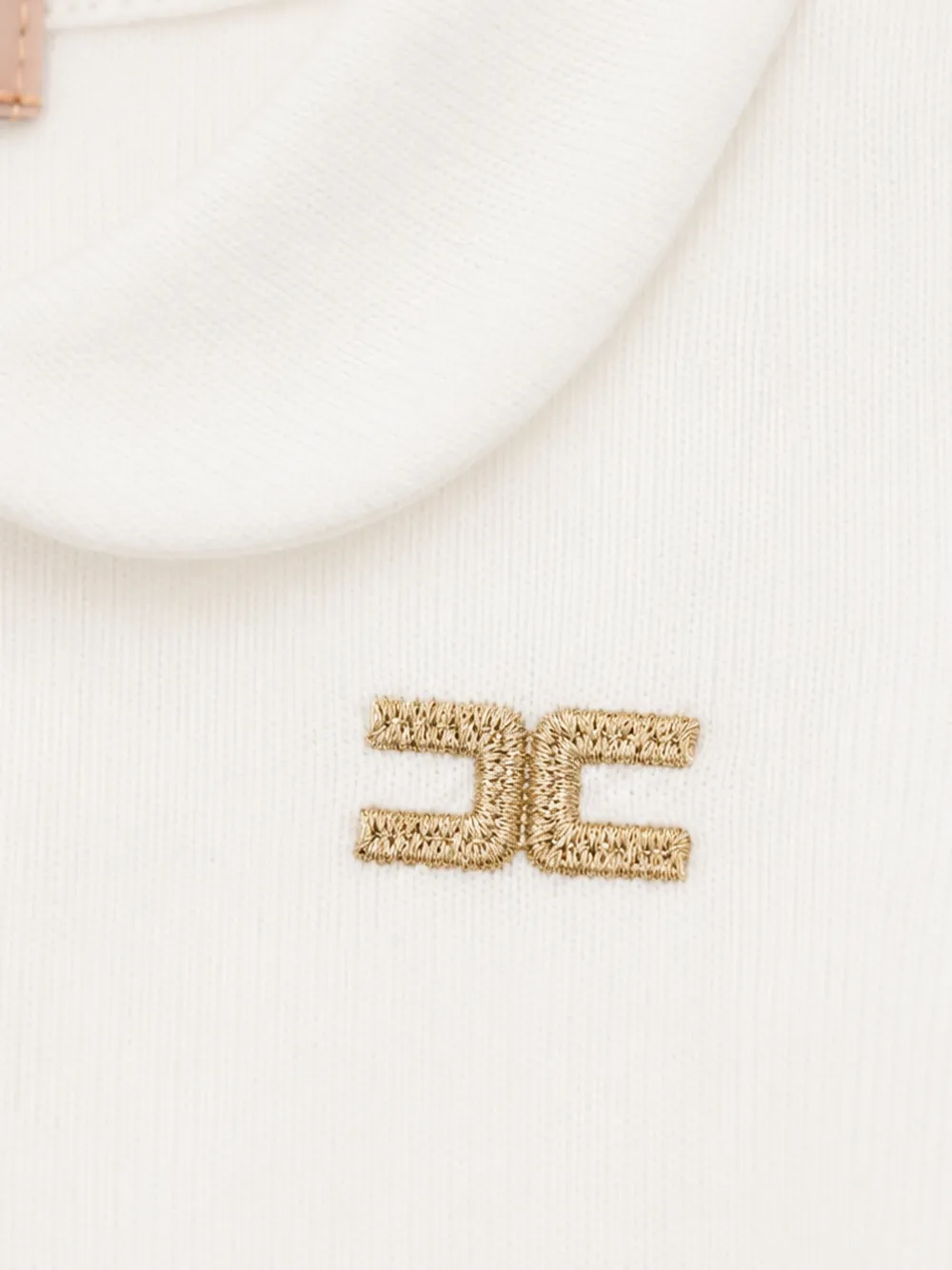 Elisabetta Franchi La Mia Bambina Romper met ruches en logoplakkaat Wit