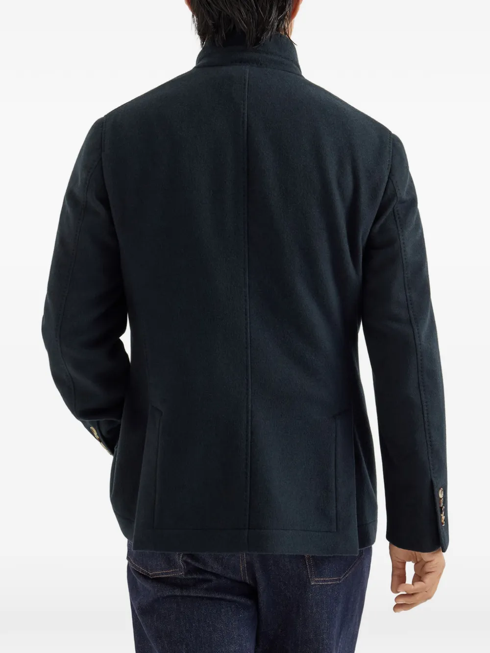 Brunello Cucinelli Kasjmier jack met knopen Blauw