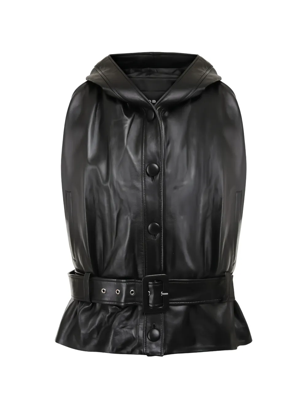 Jacob Lee hooded belted vest - Schwarz
