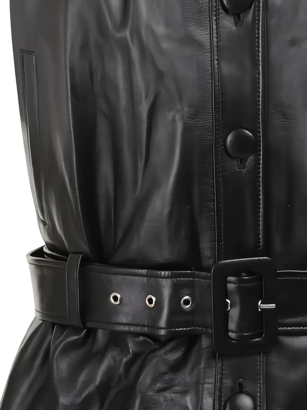 Jacob Lee Gilet met capuchon en ceintuur Zwart