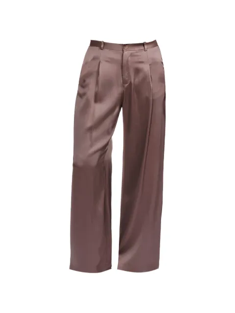 LAPOINTE pleated satin-finish trousers