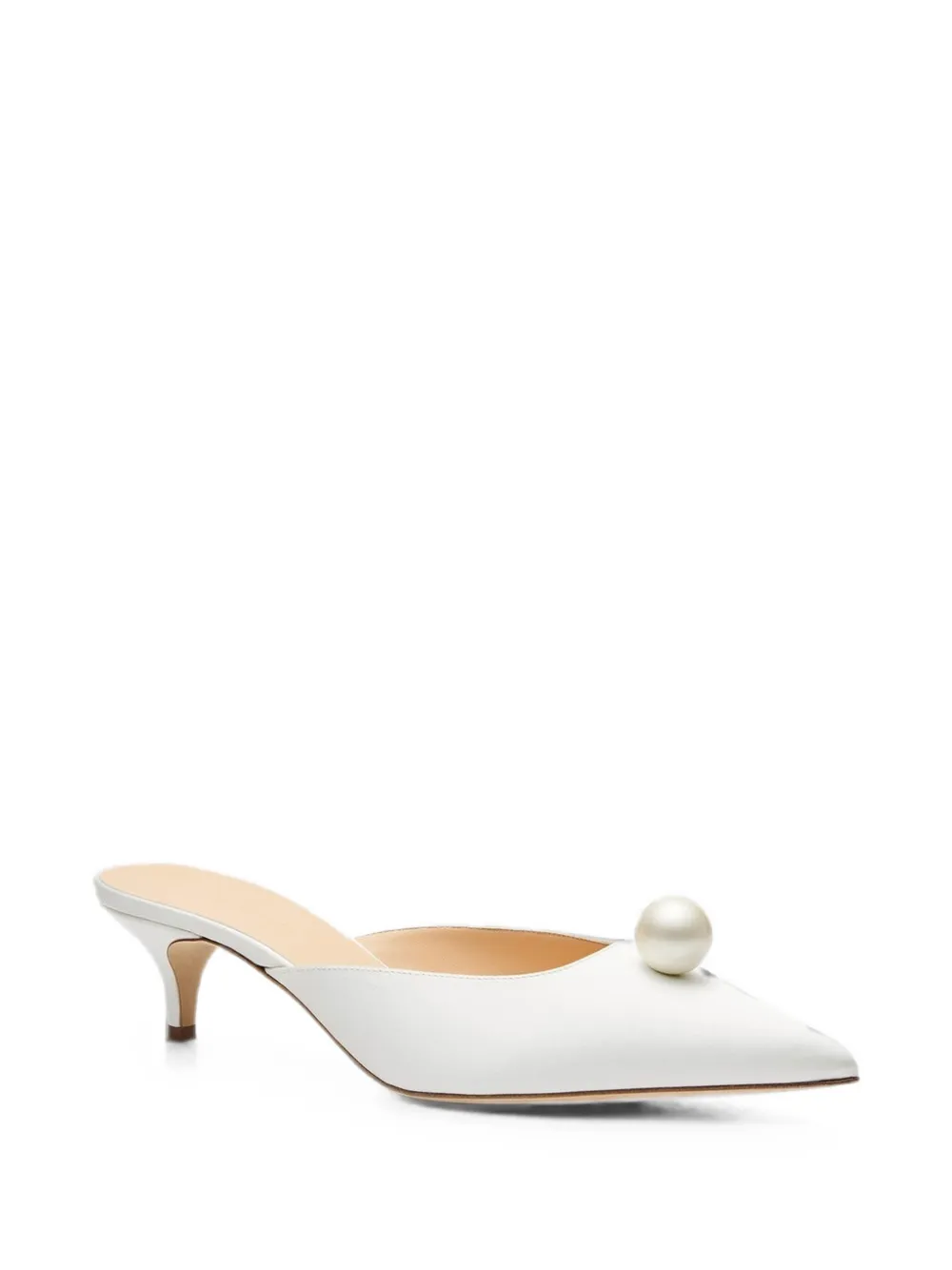 Magda Butrym pearl-embellished pointed-toe mules Beige