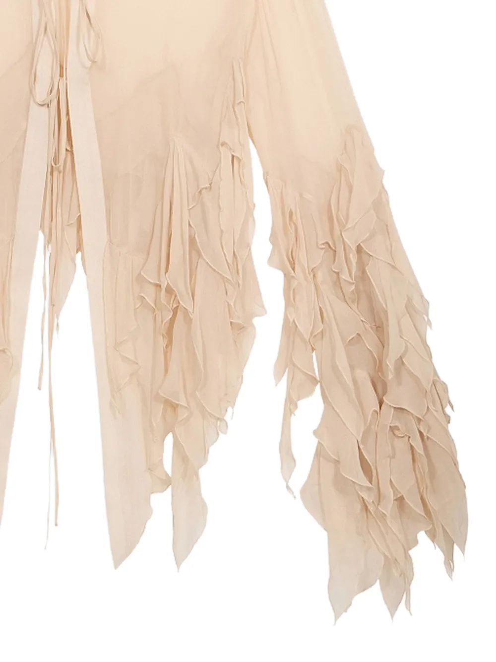 Blumarine Zijden blouse met ruches Beige