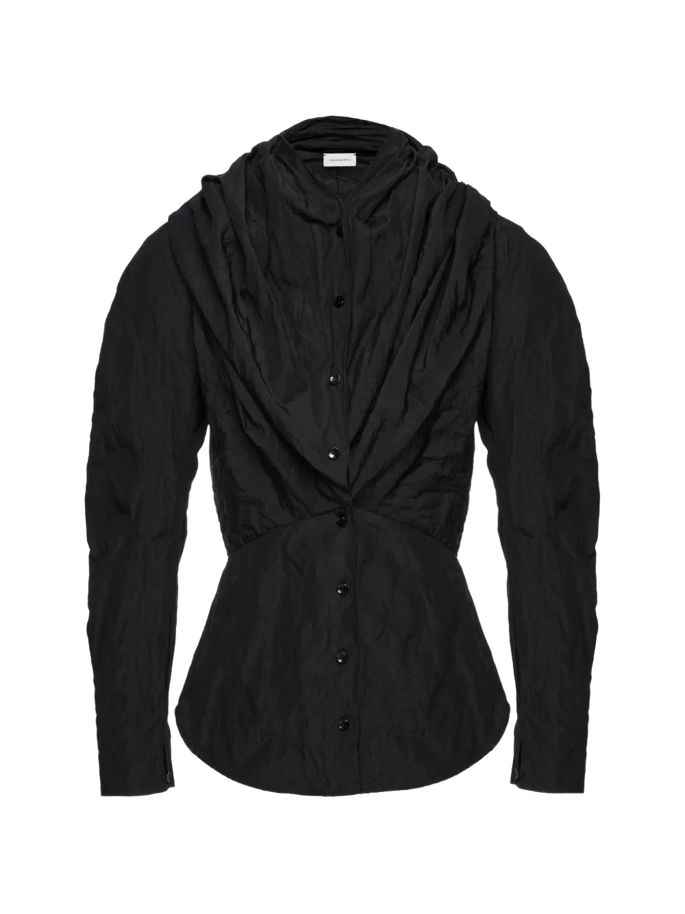 Magda Butrym draped hooded shirt - Schwarz