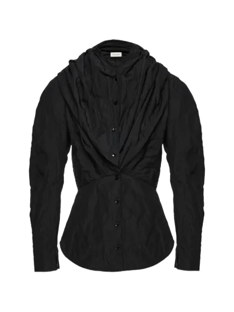 Magda Butrym camisa drapeada con capucha