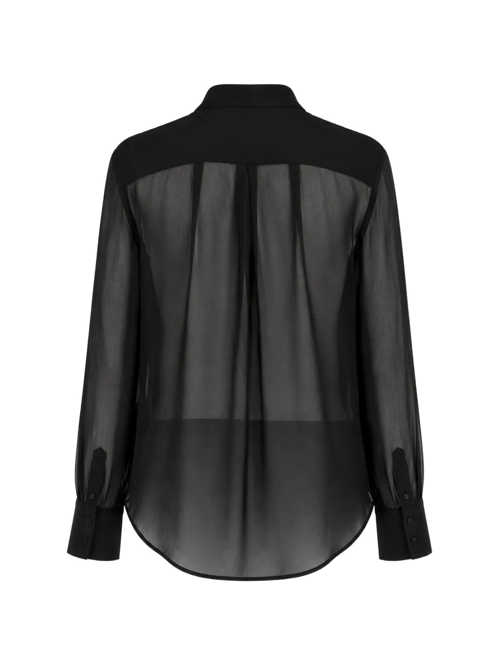 SA SU PHI Doorzichtige blouse met gekruiste bandjes Zwart