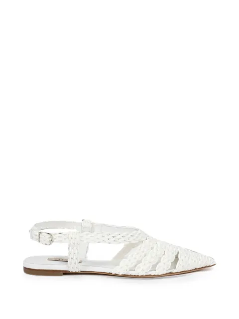 Casadei Avenida woven slingback flat pumps