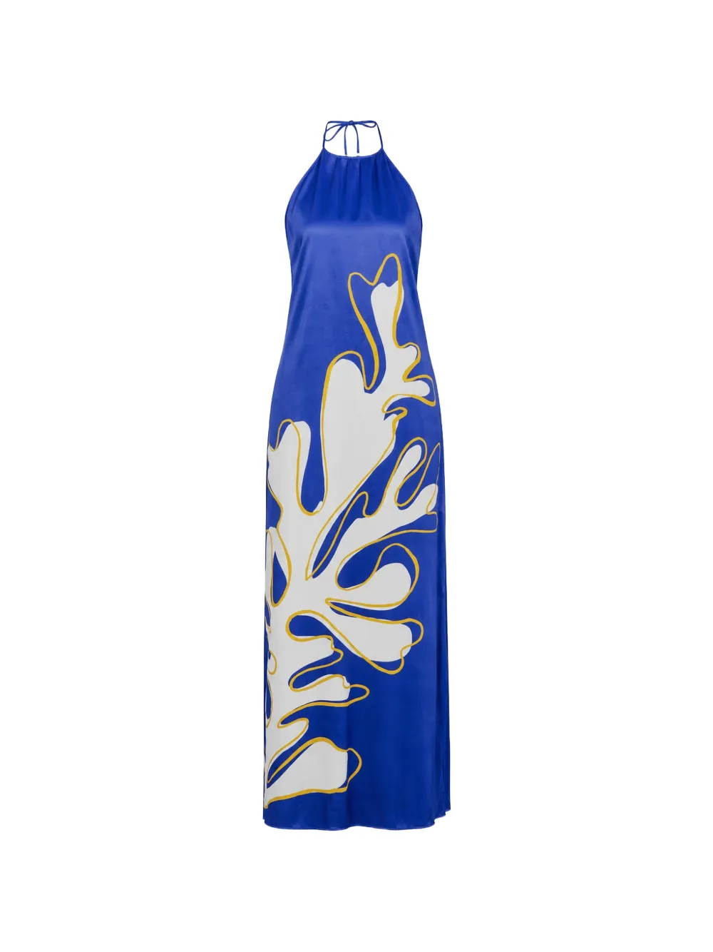 Cala de la Cruz Agnes graphic-print halterneck dress - Blau