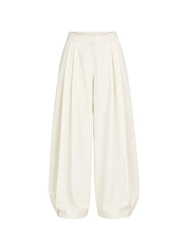 The Row Faustine Pleated Trousers in Neutrals