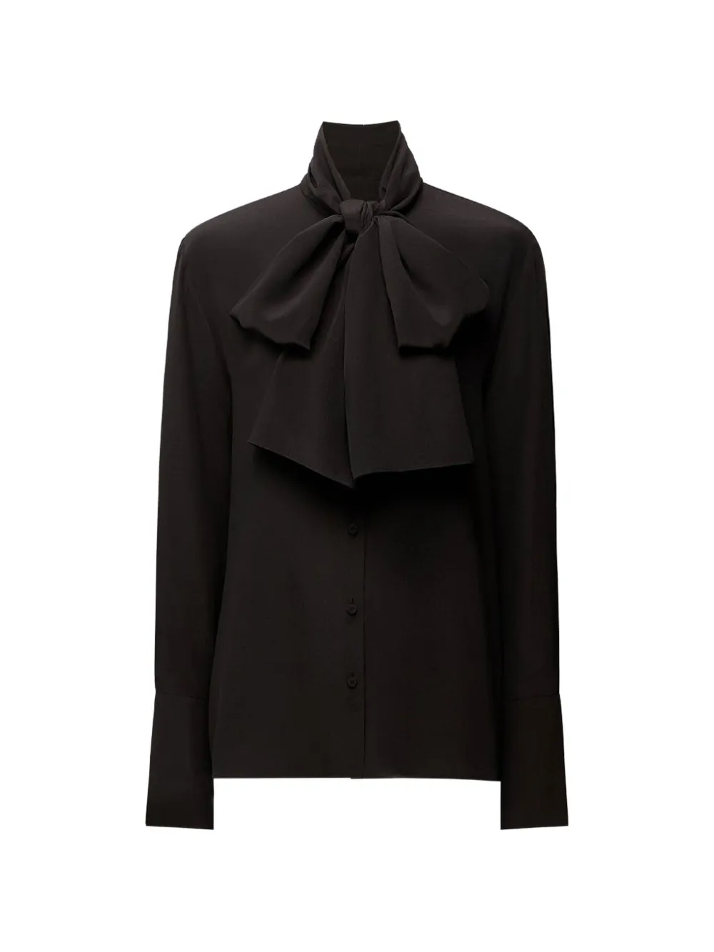 Another Tomorrow Signature bow blouse - Nero