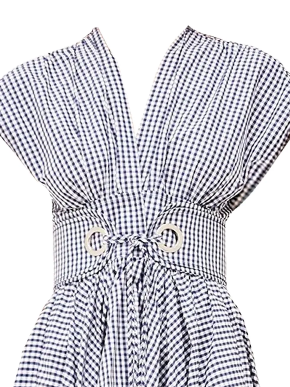 Alexis Riviera midi-jurk met gingham-ruit Blauw