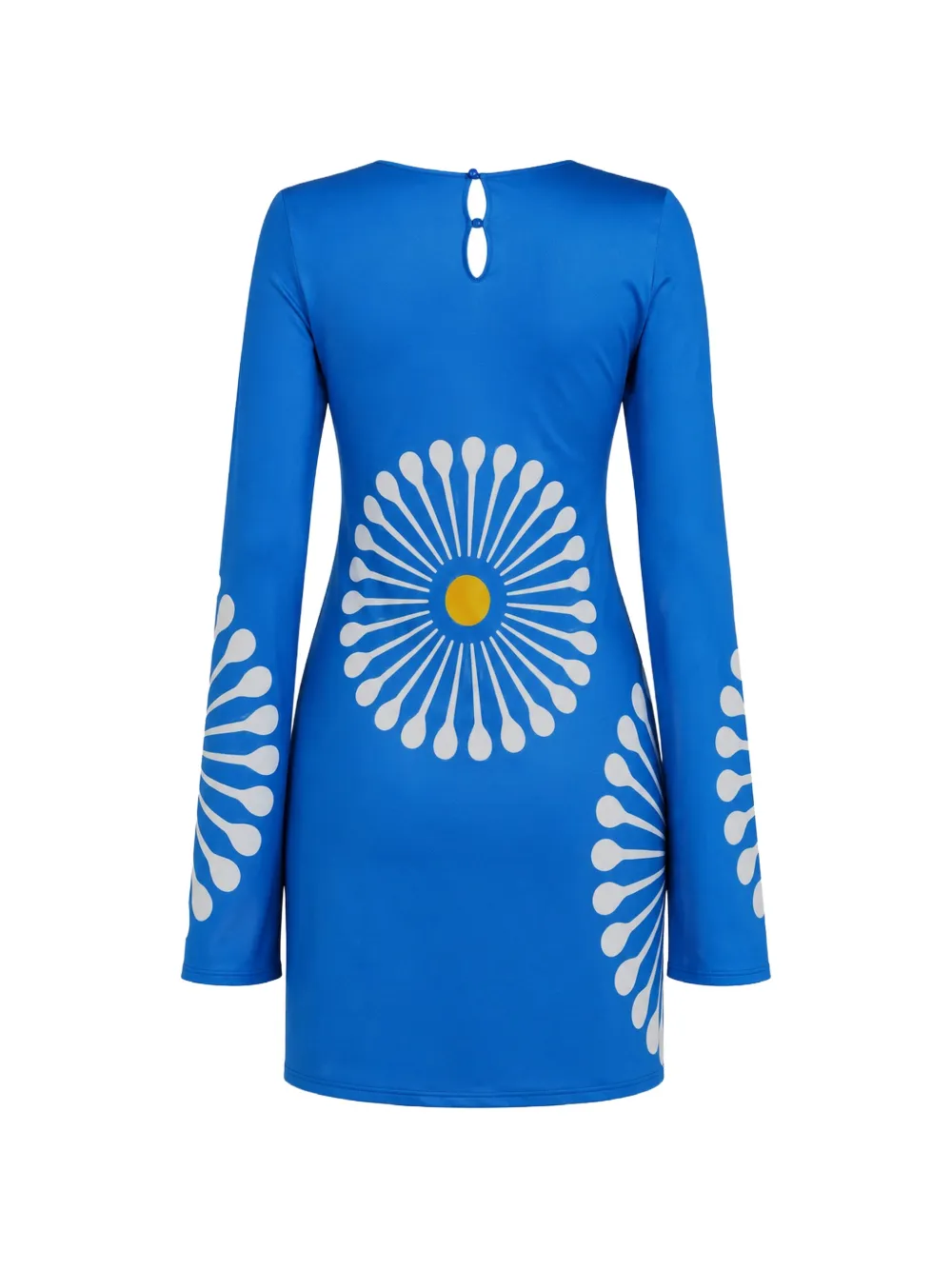 Cala de la Cruz Maisha mini-jurk met bloemenprint Blauw