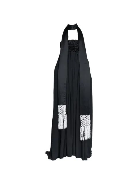 Maria McManus fringed scarf-detail maxi gown