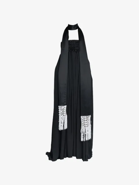 Maria McManus fringed scarf-detail maxi gown