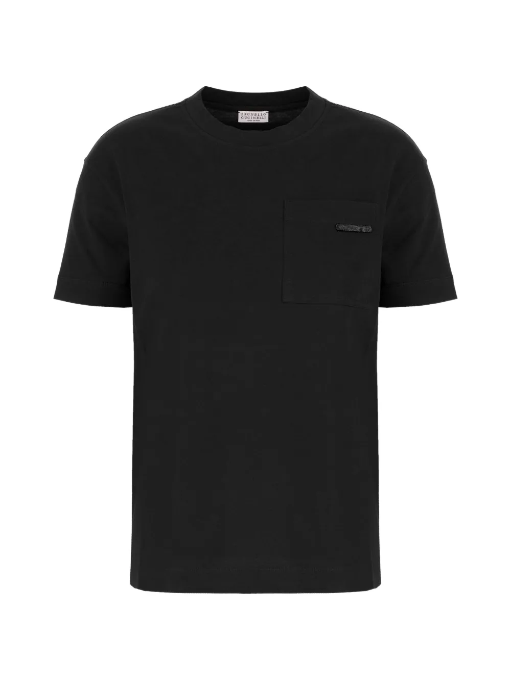 Brunello Cucinelli Monili-embellished chest-pocket T-shirt - Nero