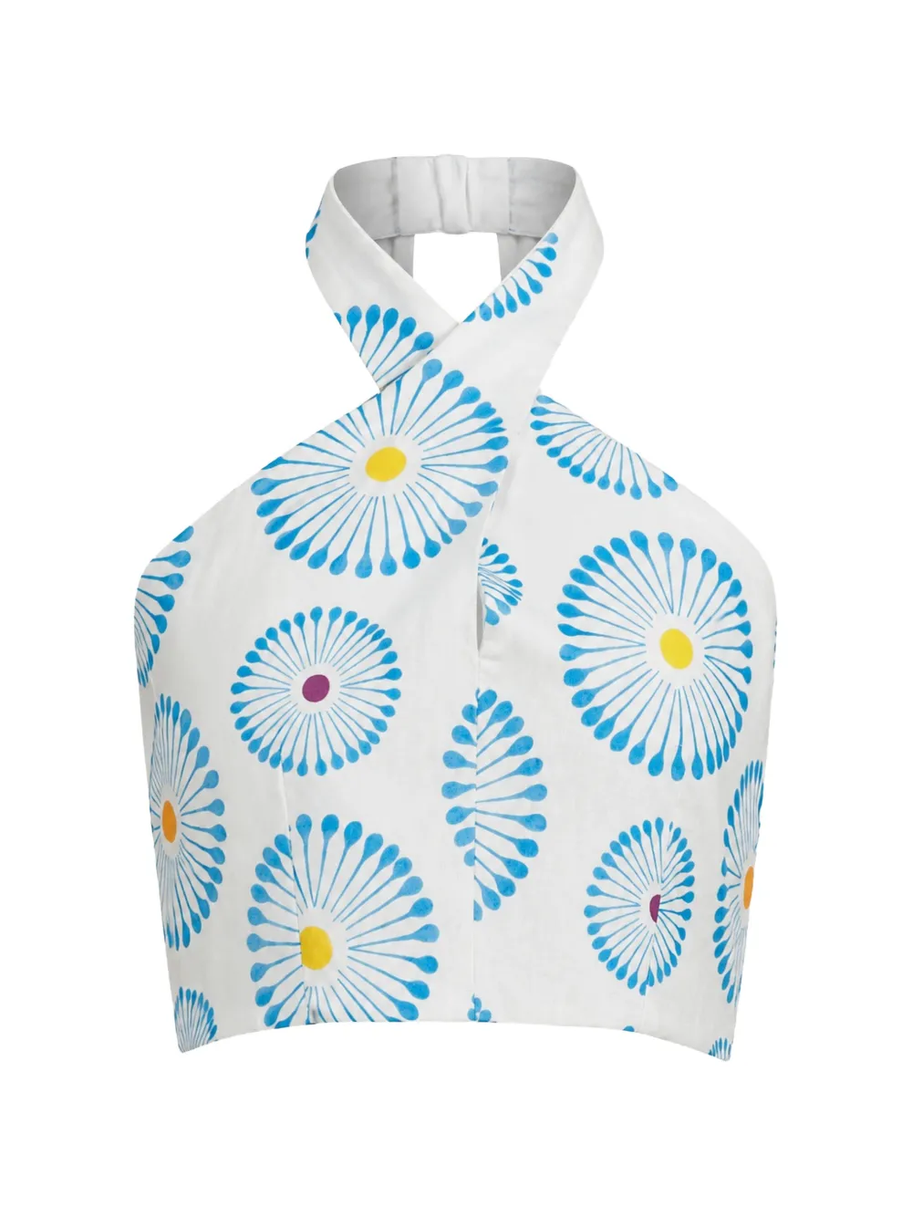 Cala de la Cruz Ivy floral-print halterneck top - Bianco