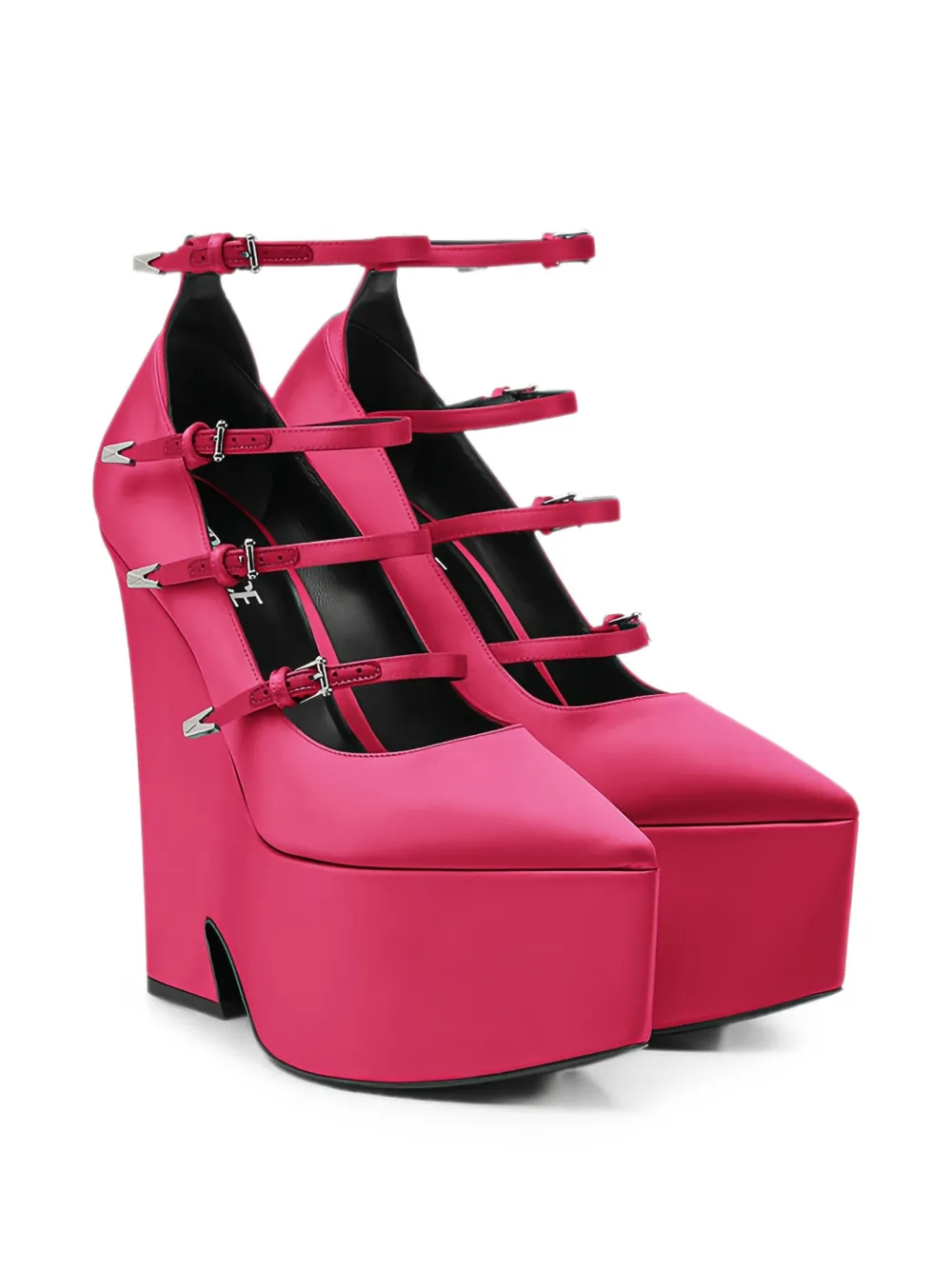 Versace platform buckle-strap pumps Roze