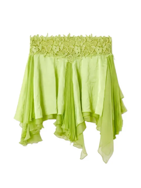 Versace lace-trim pleated mini skirt