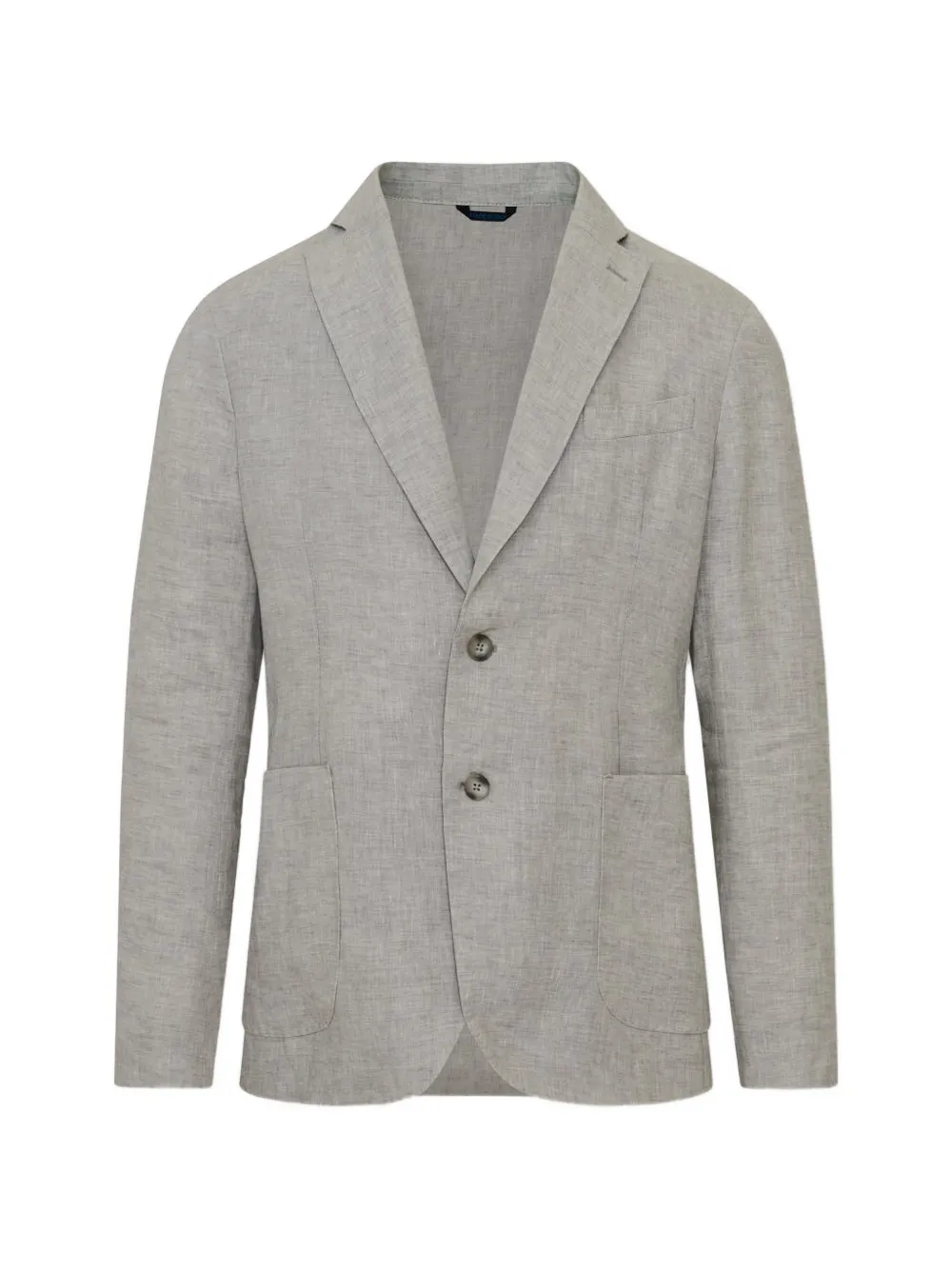 Patrick Assaraf Single-breasted Linen Chambray Blazer In Grau
