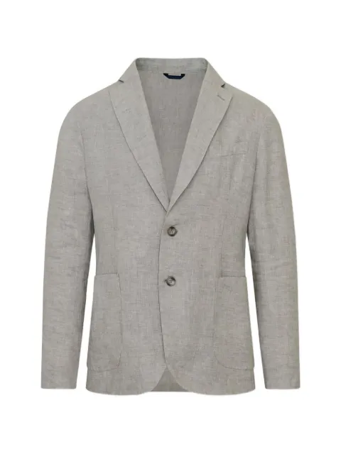 PATRICK ASSARAF single-breasted linen chambray blazer