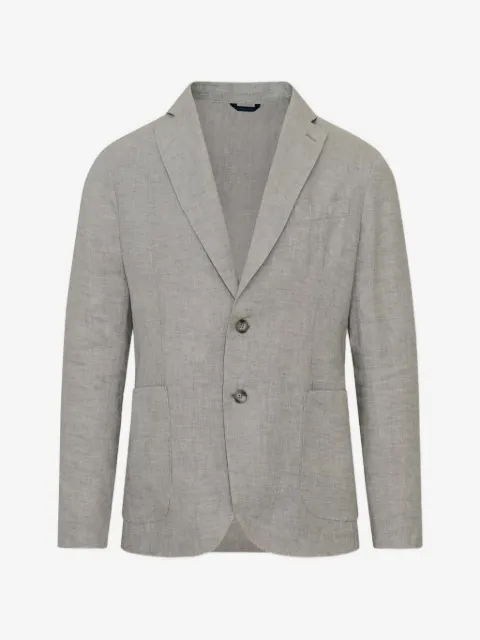 PATRICK ASSARAF single-breasted linen chambray blazer