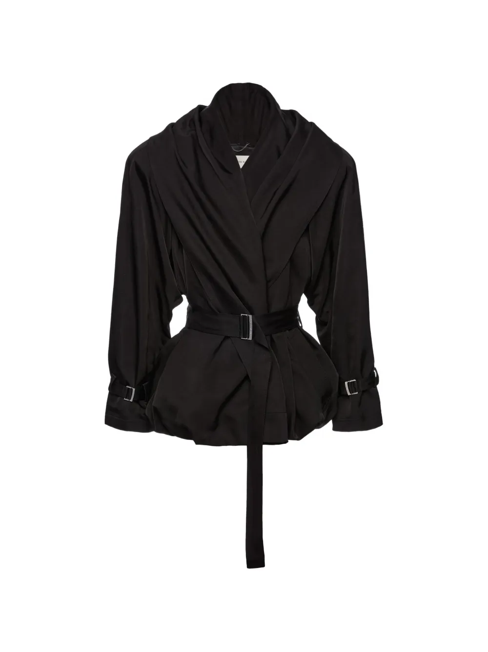 Magda Butrym belted draped-collar jacket - Schwarz