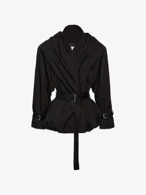 Magda Butrym belted draped-collar jacket