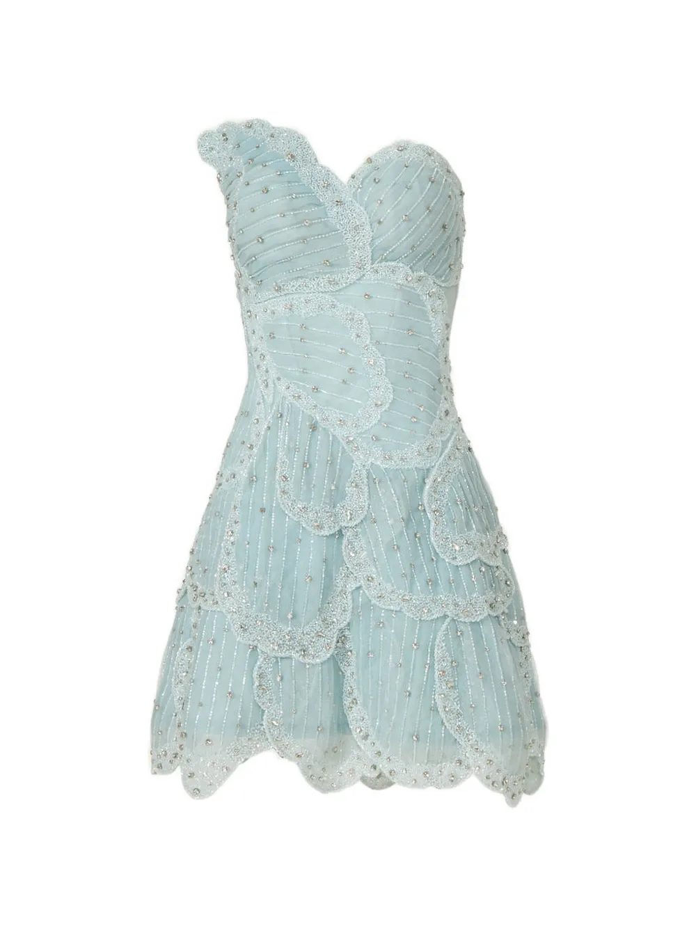 Costarellos Sylvie bead-embellished scalloped mini dress · 40