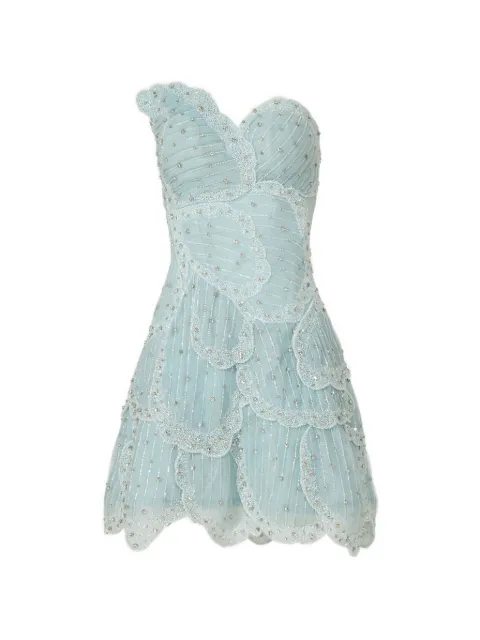 Costarellos Sylvie bead-embellished scalloped mini dress