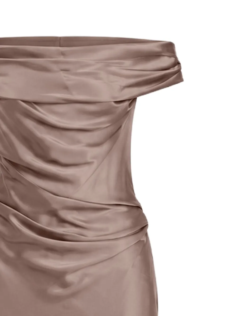 The Sei Bardot gedrapeerde maxi-avondjurk Bruin