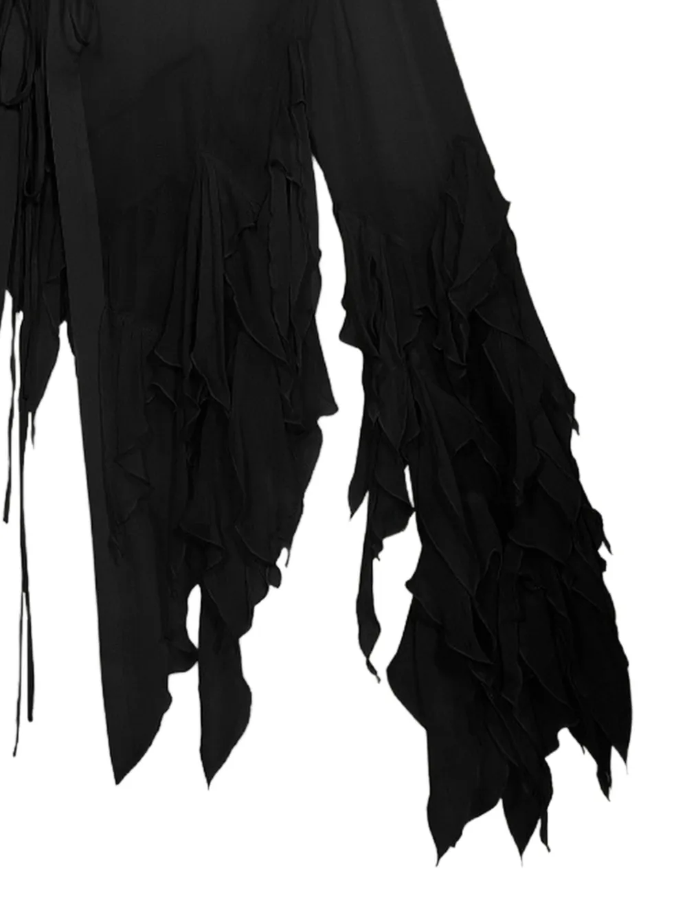 Blumarine Asymmetrische blouse met ruches Zwart