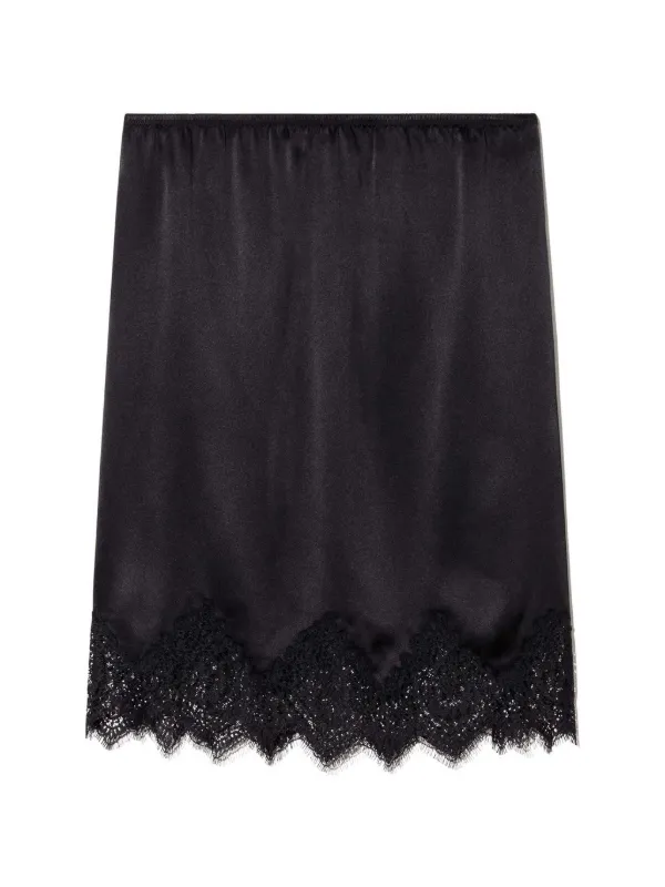 Nili Lotan Thea Lace-trim Mini Skirt in Black