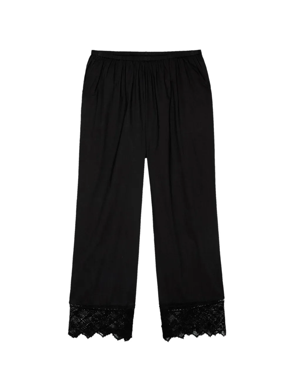 The Great. Rosette crochet-trim trousers - Nero