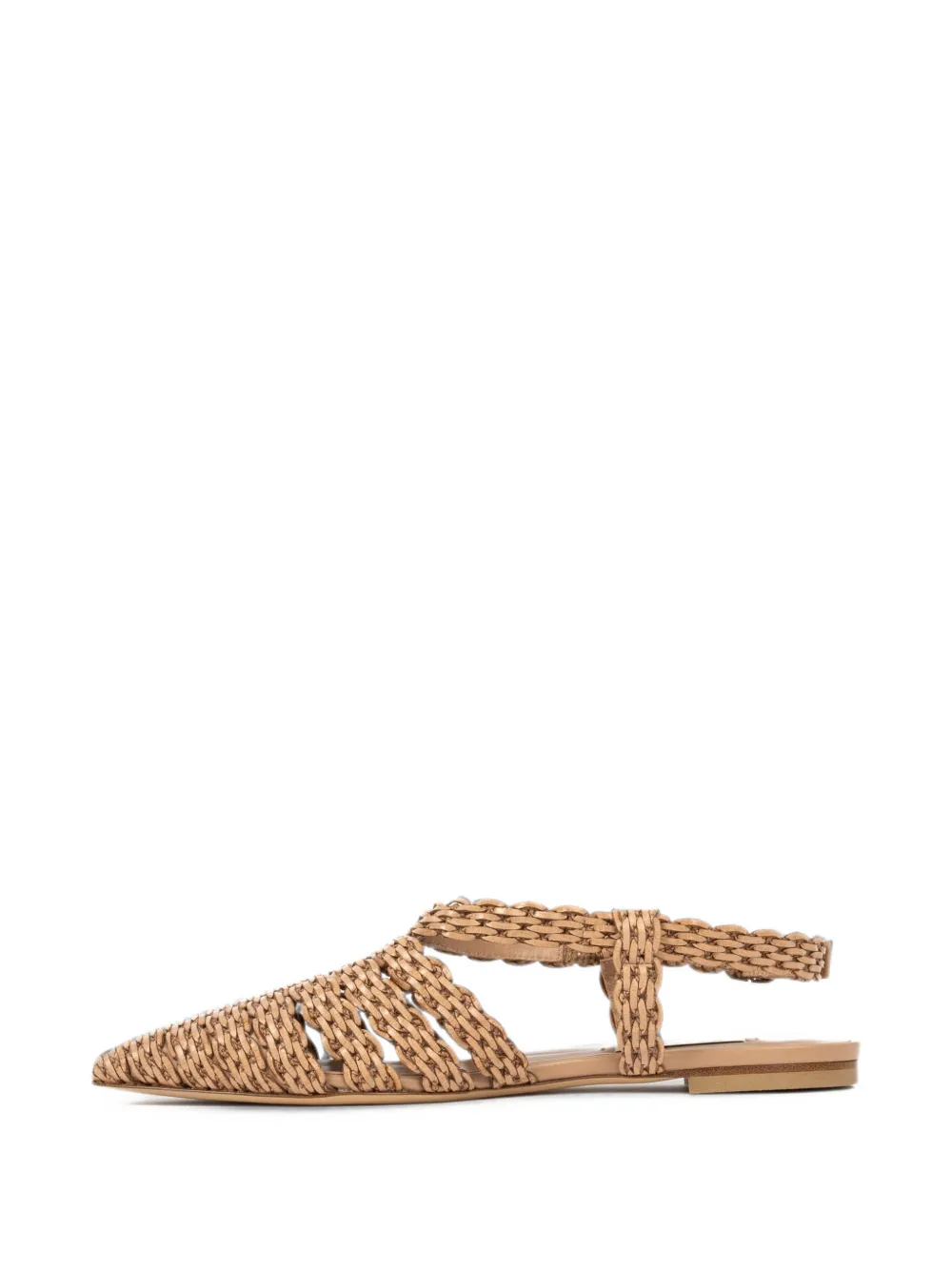 Casadei Avenida woven slingback flat pumps Bruin