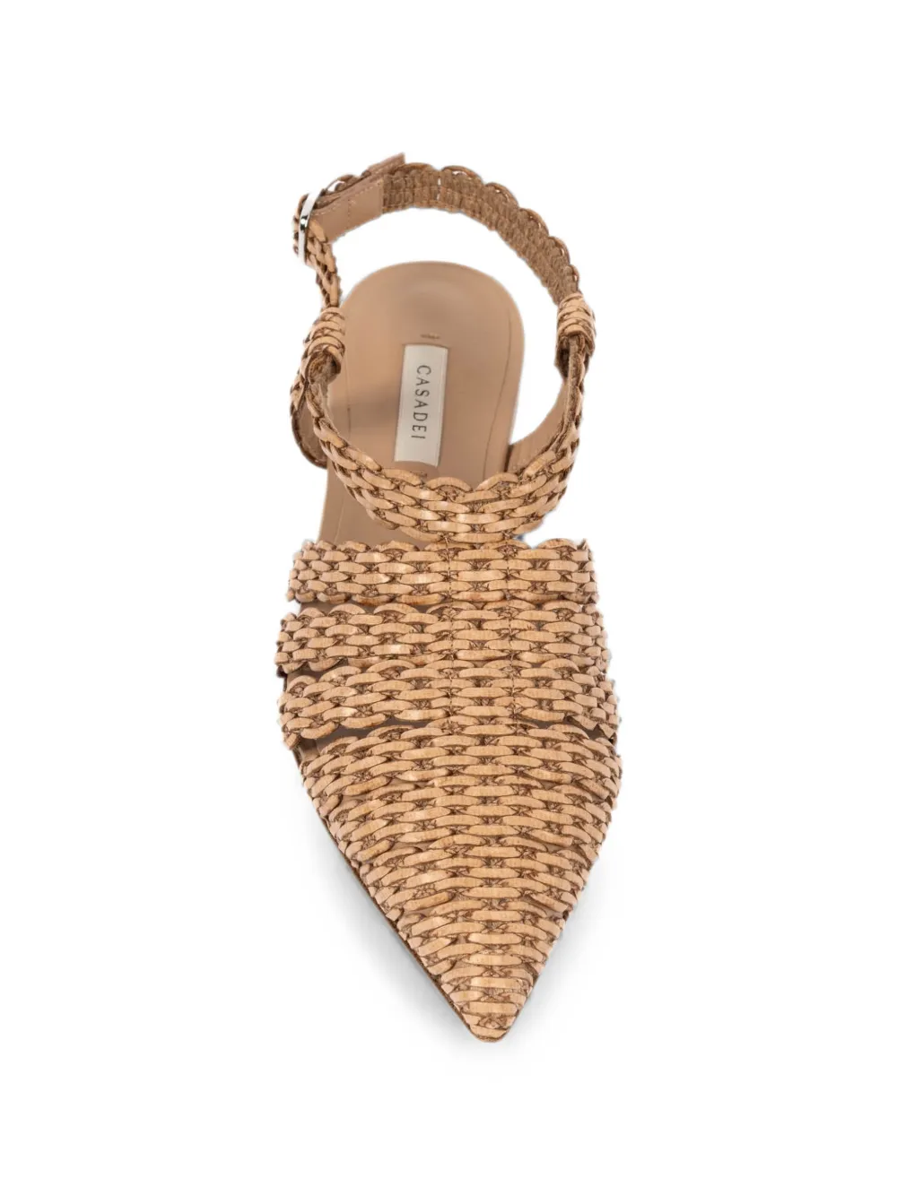 Casadei Avenida woven slingback flat pumps Bruin